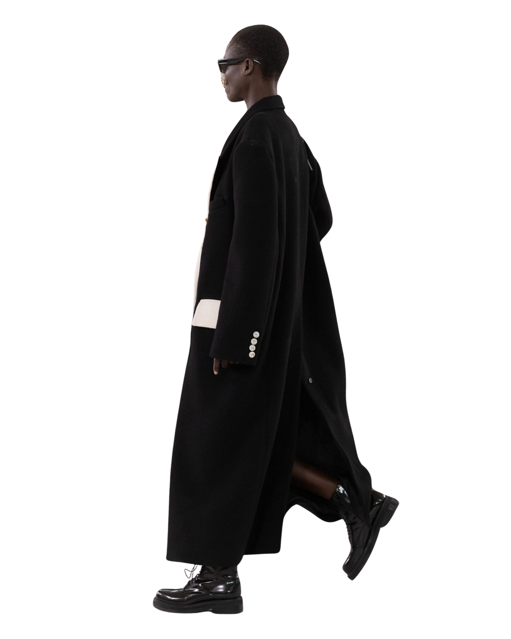 Kimhe Kim - Bi Color Double Breasted Coat (Black/Ivory) product image 6 | TRAB K-Fashion Australia