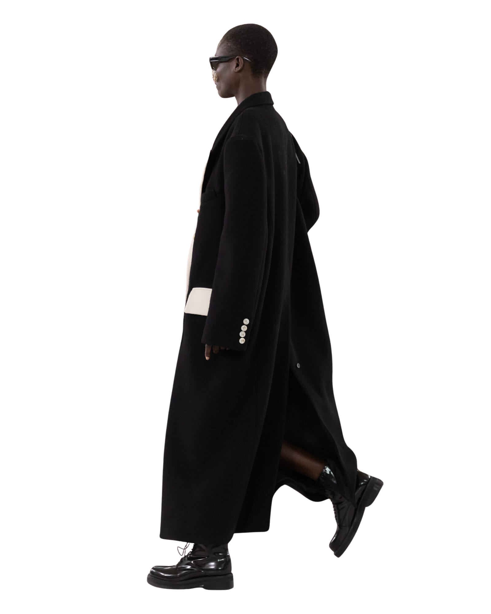 Kimhe Kim - Bi Color Double Breasted Coat (Black/Ivory) product image 6 | TRAB K-Fashion Australia