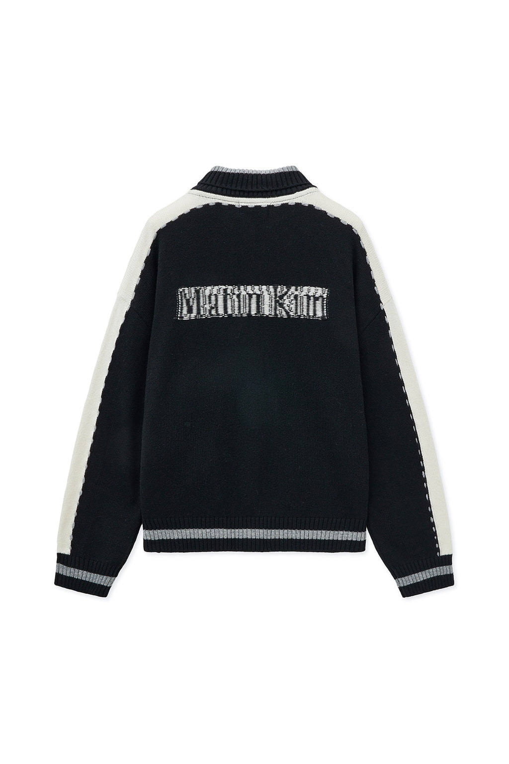 Matin Kim - Matin Kim Initial Knit Zip Up (Black) product image 2 | TRAB K-Fashion Australia