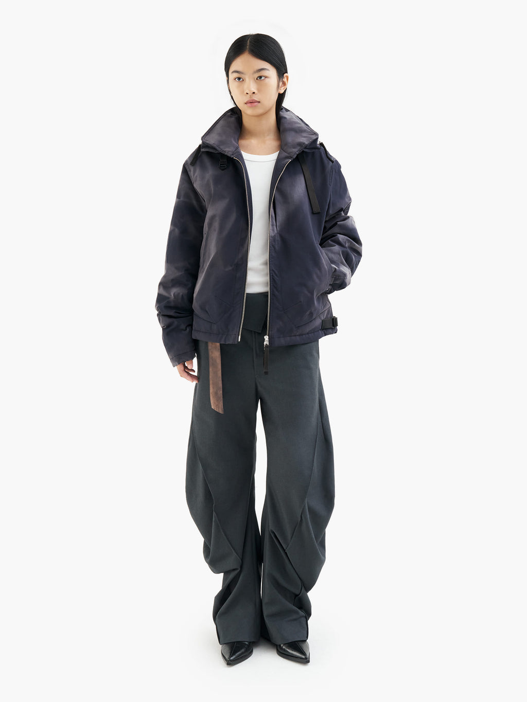 Jiyong Kim - Sun-Bleached Convertible Collar Jacket (Blue) product image 5 | TRAB K-Fashion Australia