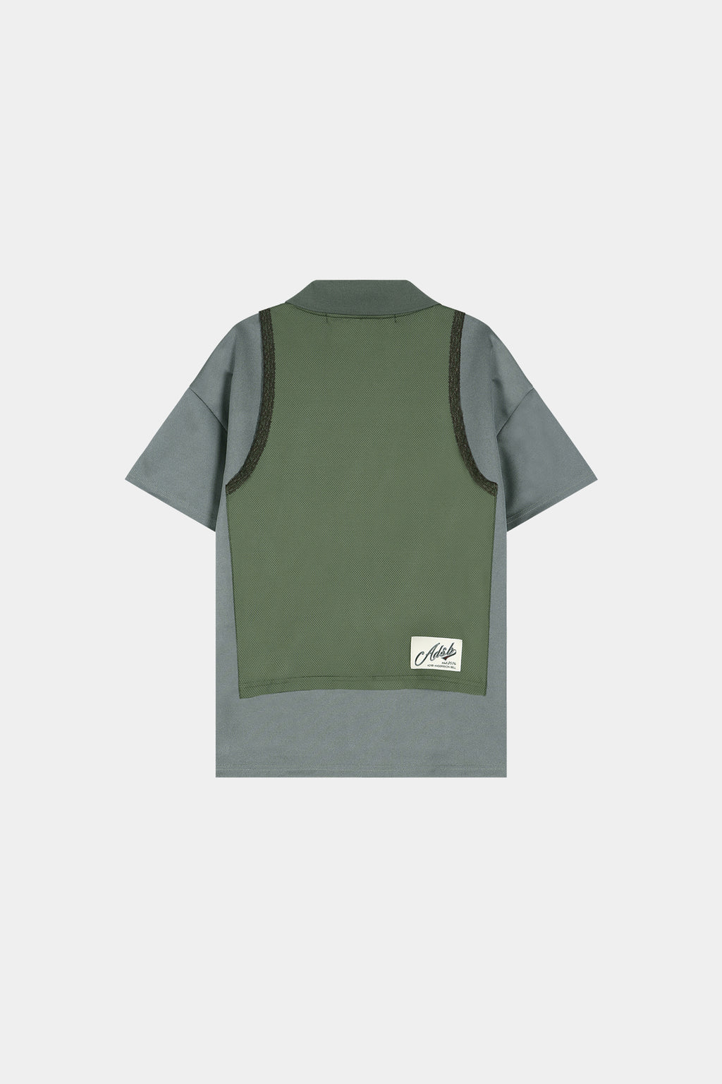 Andersson Bell - Lace Trimmed Polo Jersey Top (Grey/Khaki) product image 9 | TRAB K-Fashion Australia
