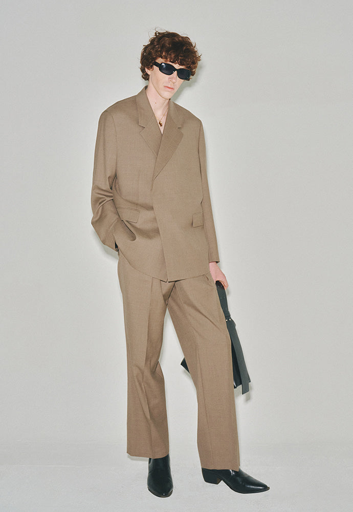 Tonywack - High Density Wool Hidden Button Blazer (Wool 100%) (Bronze Beige) product image 3 | TRAB K-Fashion Australia