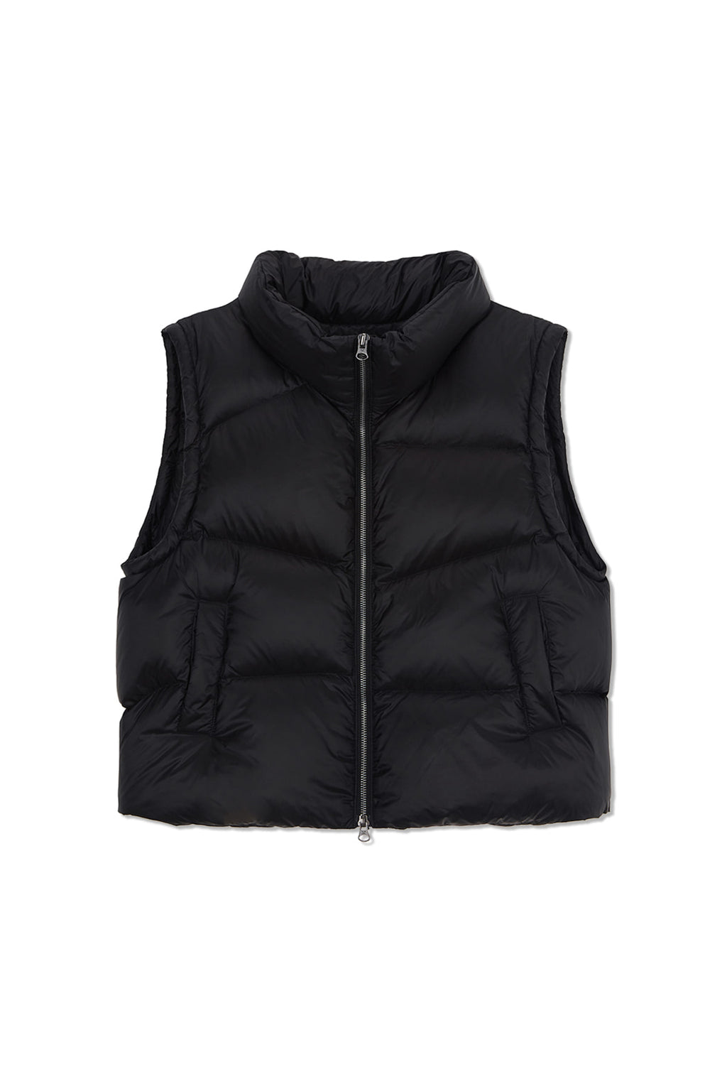 Matin Kim - Unbalance Quilted Down Vest (Black) product image 2 | TRAB K-Fashion Australia