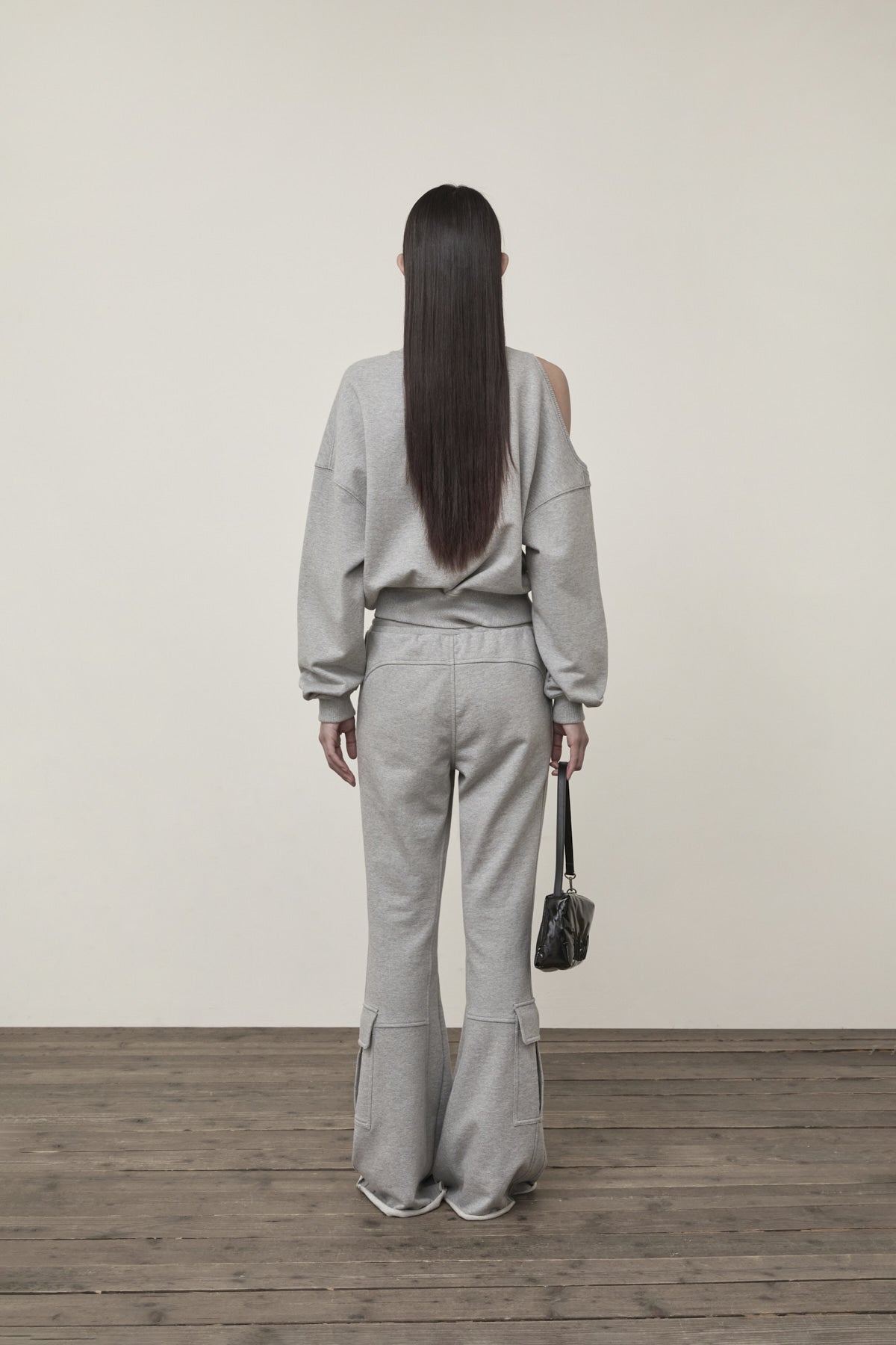 Matin Kim - Shoulder Hole Sweatshirt (Grey) product image 7 | TRAB K-Fashion Australia