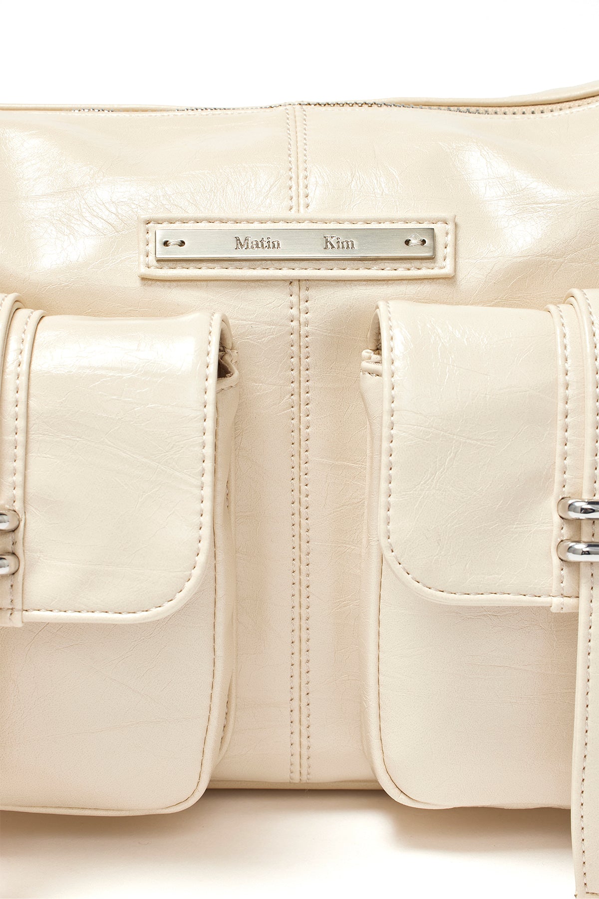 Matin Kim - Double Pocket Shoulder Bag (Cream) product image 3 | TRAB K-Fashion Australia