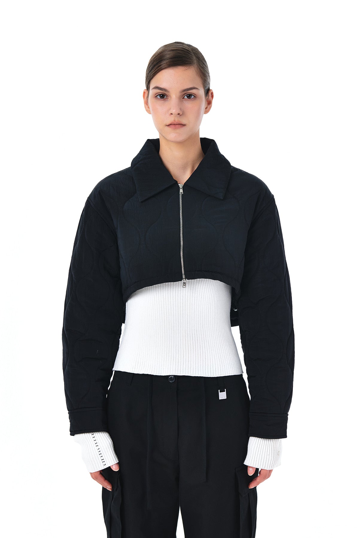Matin Kim - Bolero Short Padding Jumper (Black) product image 5 | TRAB K-Fashion Australia