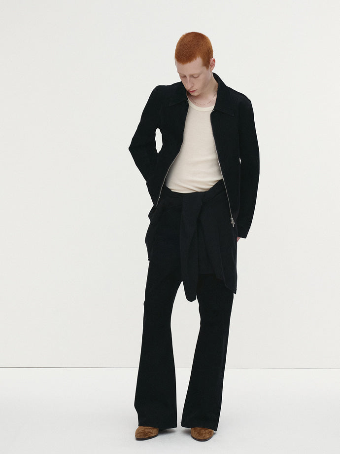 Tonywack - Velvet Denim Zippered Blouson (Black) product image 2 | TRAB K-Fashion Australia