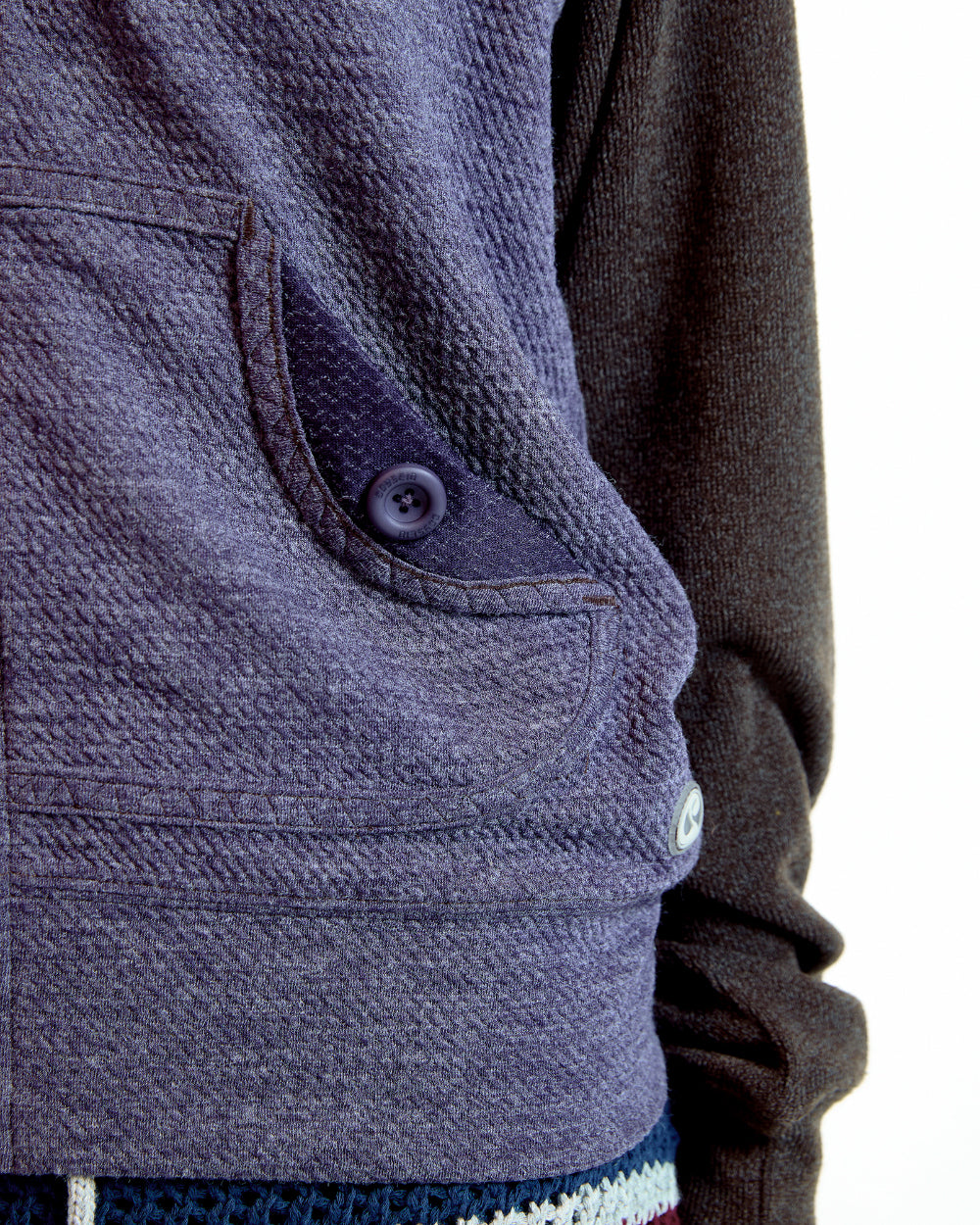 Coyseio - Button Pocket Zip-Up Hoodie (Purple) product image 5 | TRAB K-Fashion Australia