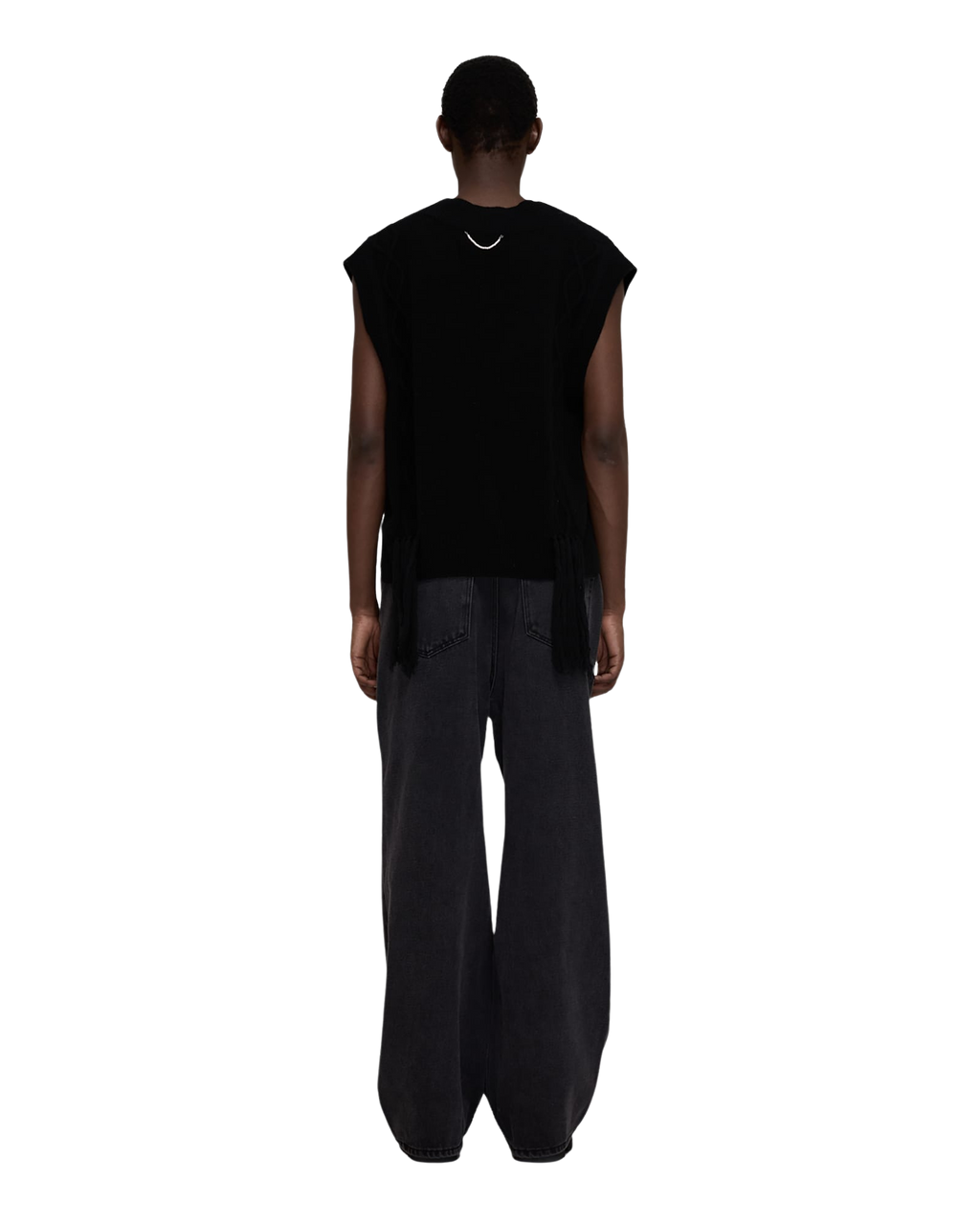 Kimhe Kim - Fringed Knit Vest (Black) product image 15 | TRAB K-Fashion Australia