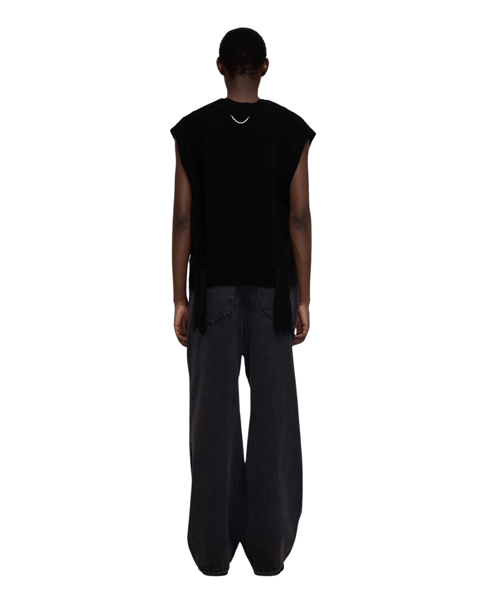 Kimhe Kim - Fringed Knit Vest (Black) product image 15 | TRAB K-Fashion Australia