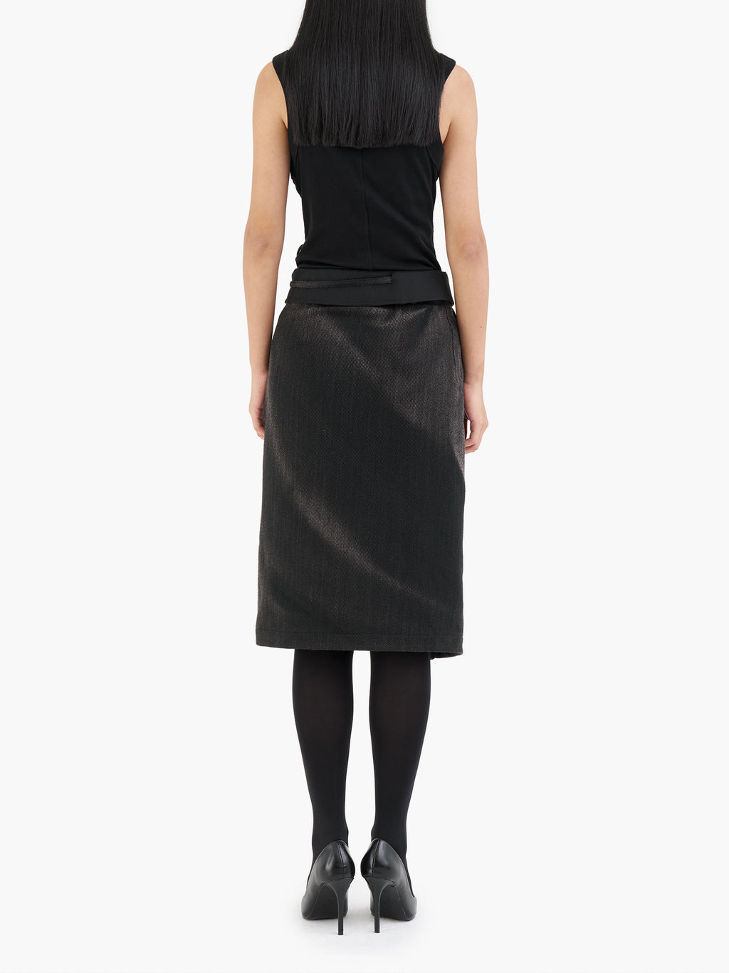 Jiyong Kim - Sun-Bleached Folded Skirt (Black) product image 6 | TRAB K-Fashion Australia