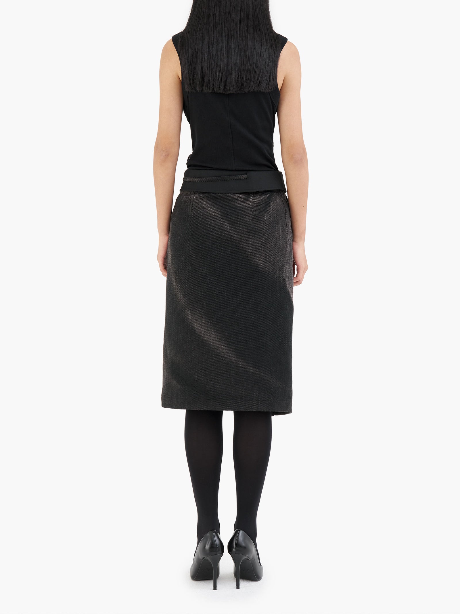 Jiyong Kim - Sun-Bleached Folded Skirt (Black) product image 6 | TRAB K-Fashion Australia