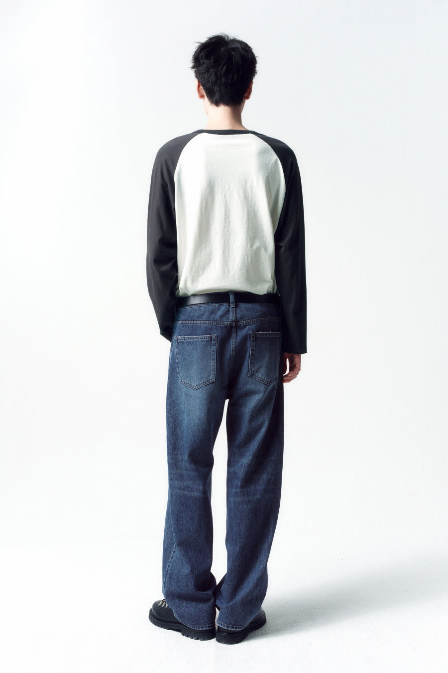 Insilence - Semi-Wide Denim Pants (Mid Blue) product image 3 | TRAB K-Fashion Australia