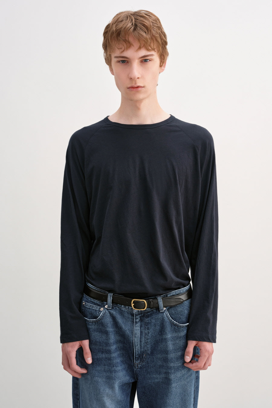 Insilence - High Twist Cotton Long Sleeve (Navy) product image 1 | TRAB K-Fashion Australia