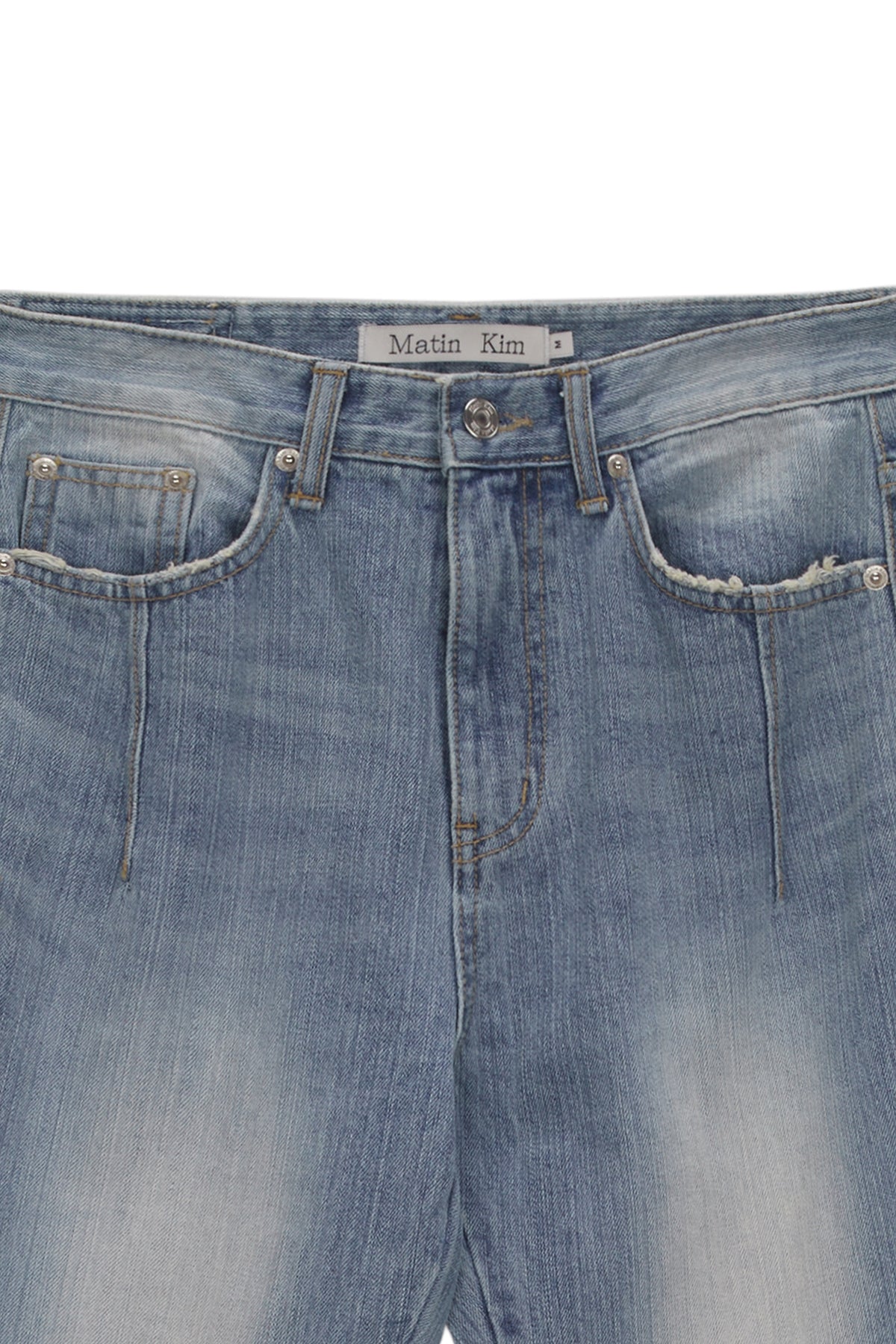 Matin Kim - Side Snap Boots Cut Denim Pants (Blue) product image 3 | TRAB K-Fashion Australia