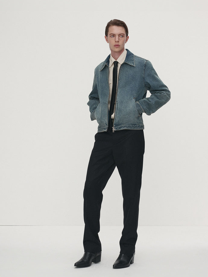 Tonywack - Denim Zippered Jacket (Washed Mid Blue) product image 2 | TRAB K-Fashion Australia