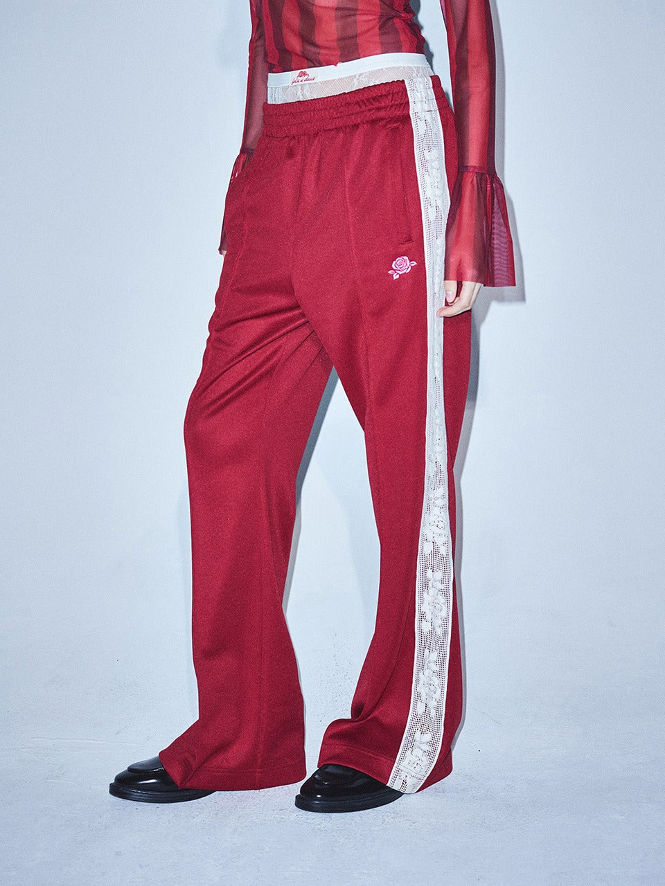 Mardi Mercredi - Track Pants Lace (Burgundy Pink) product image 1 | TRAB K-Fashion Australia