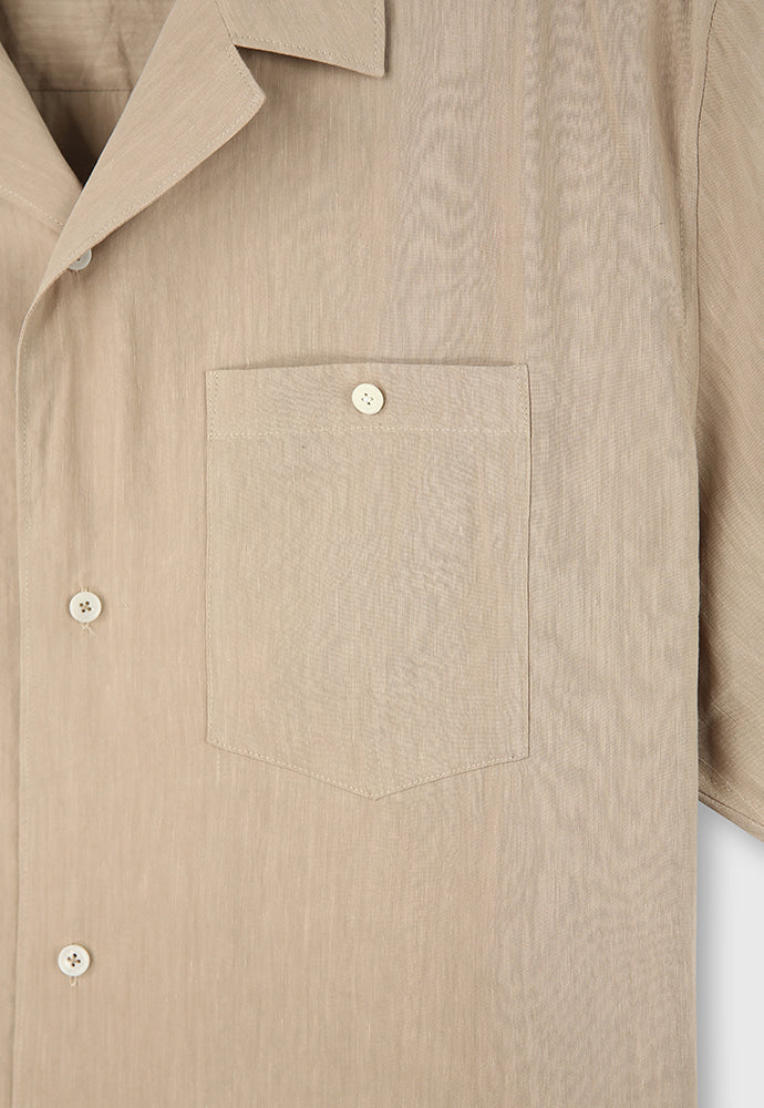 Tonywack - Cozy Linen Viscose Cuban-Collar Shirt (Faded Beige) product image 10 | TRAB K-Fashion Australia