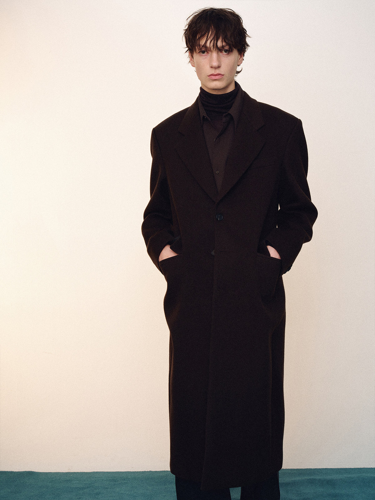 Tonywack - Wool And Cashmere Tailored Coat (Deep Brown) product image 7 | TRAB K-Fashion Australia