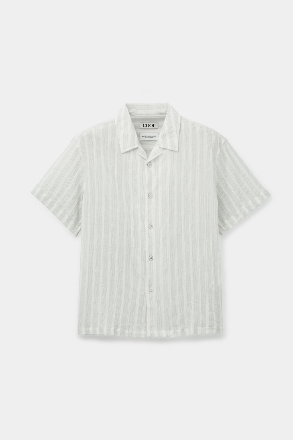 Coor - Seer Pin Open Collar Half Shirt (White) product image 1 | TRAB K-Fashion Australia