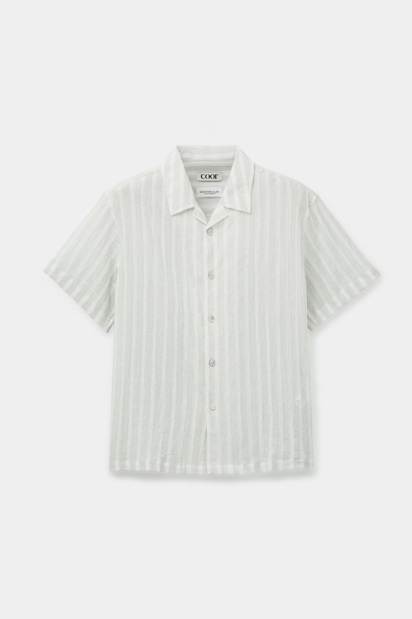 Coor - Seer Pin Open Collar Half Shirt (White) product image 1 | TRAB K-Fashion Australia