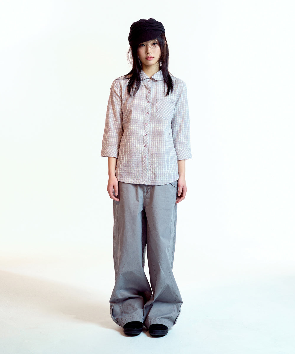 Coyseio - Round Collar Capri Shirt (Ash Pink) product image 8 | TRAB K-Fashion Australia