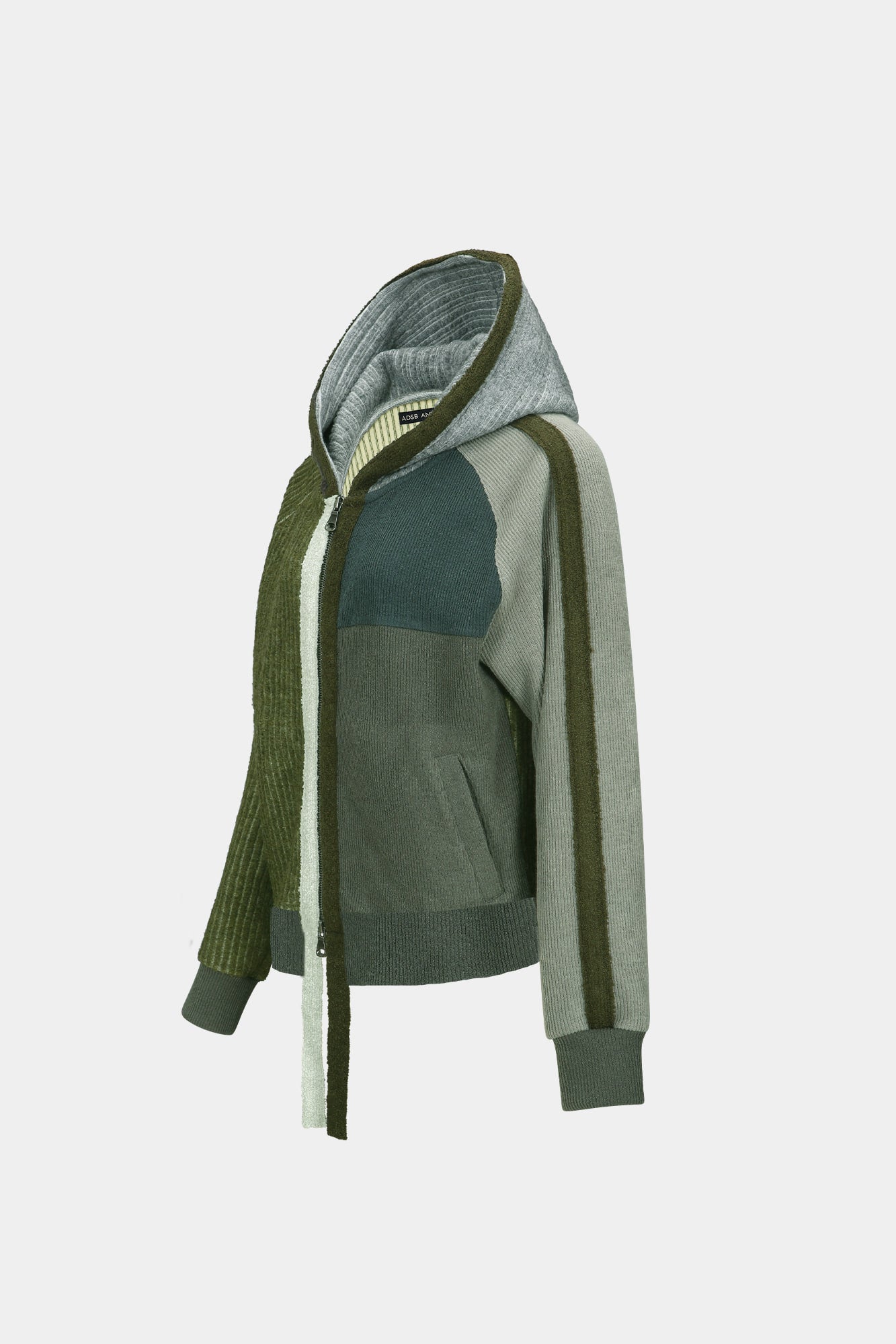 Andersson Bell - Color Blocked Knit Hoodie Zip Up (Green) product image 9 | TRAB K-Fashion Australia