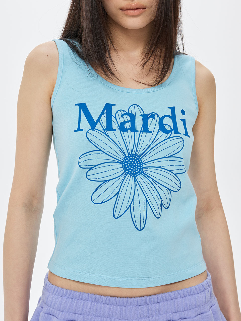 Mardi Mercredi - Tank Scoop Neck Flowermardi (Sky Blue) product image 1 | TRAB K-Fashion Australia