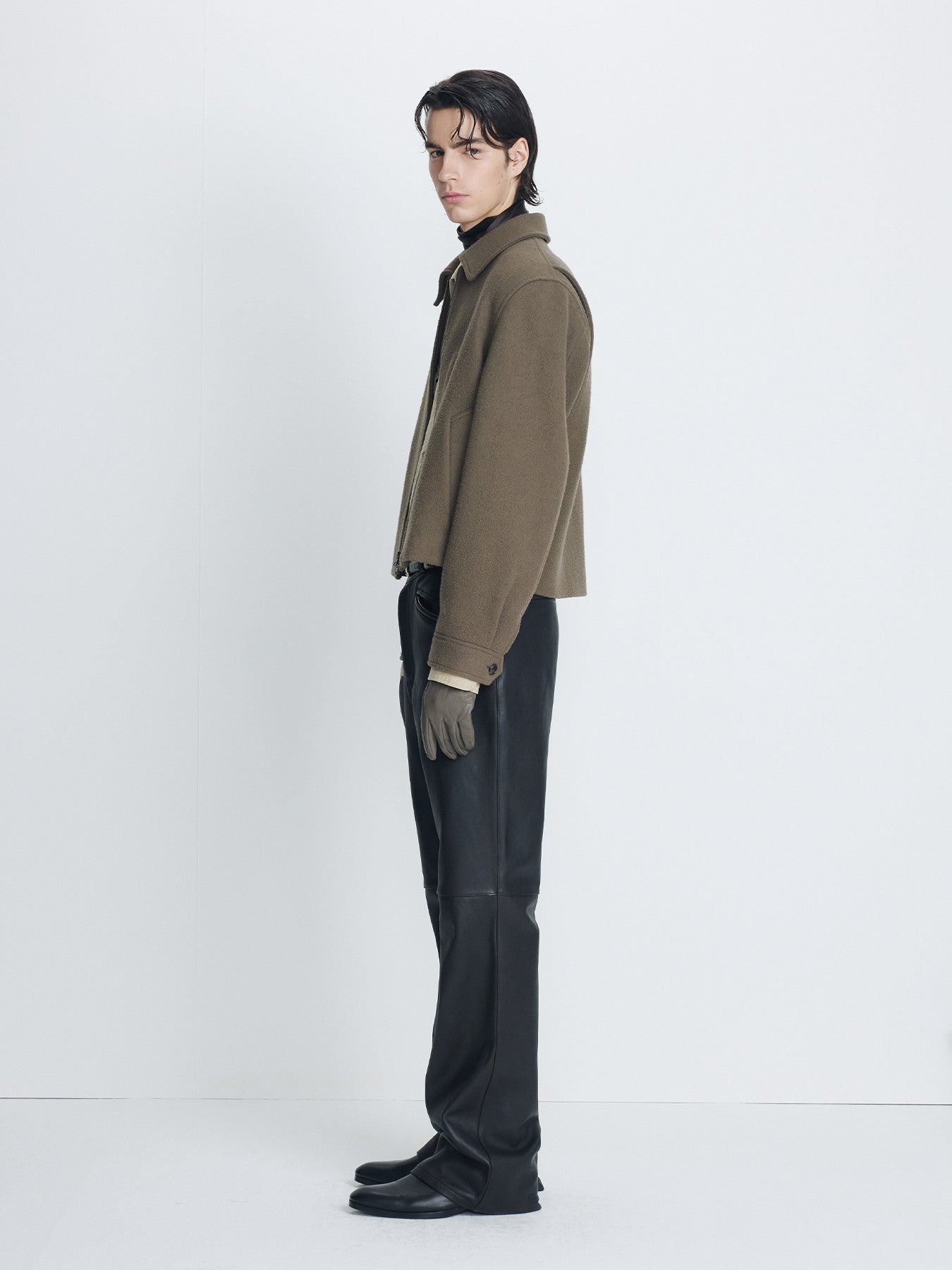 Tonywack - Brushed Wool Zippered Jacket (Dusty Olive) product image 2 | TRAB K-Fashion Australia