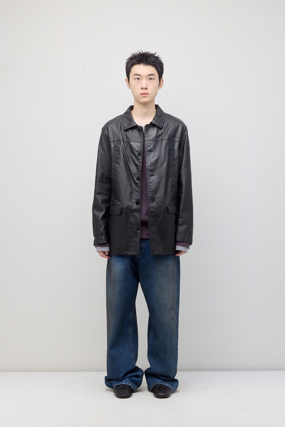 Hatchingroom - Car Coat Cow Leather (Black) product image 4 | TRAB K-Fashion Australia