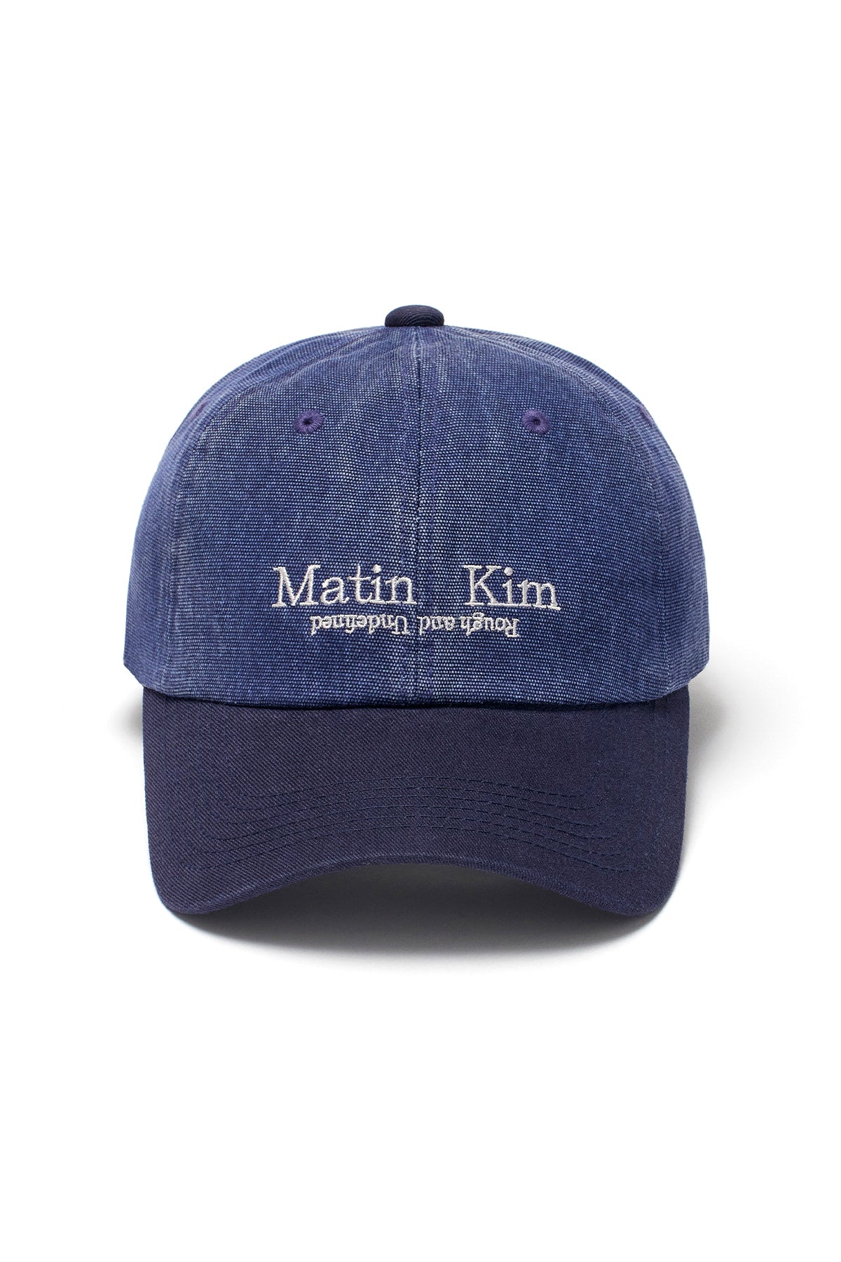 Matin Kim - Washed Oxford Two Tone Ball Cap (Navy) product image 1 | TRAB K-Fashion Australia