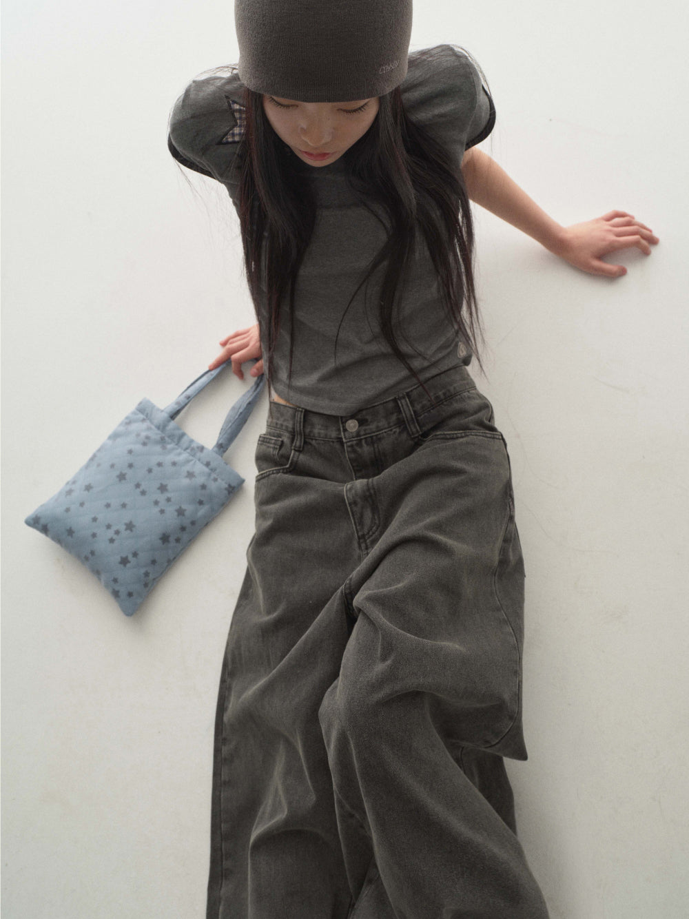 Coyseio - Triple Star Ringer Tee (Dark Grey) product image 4 | TRAB K-Fashion Australia