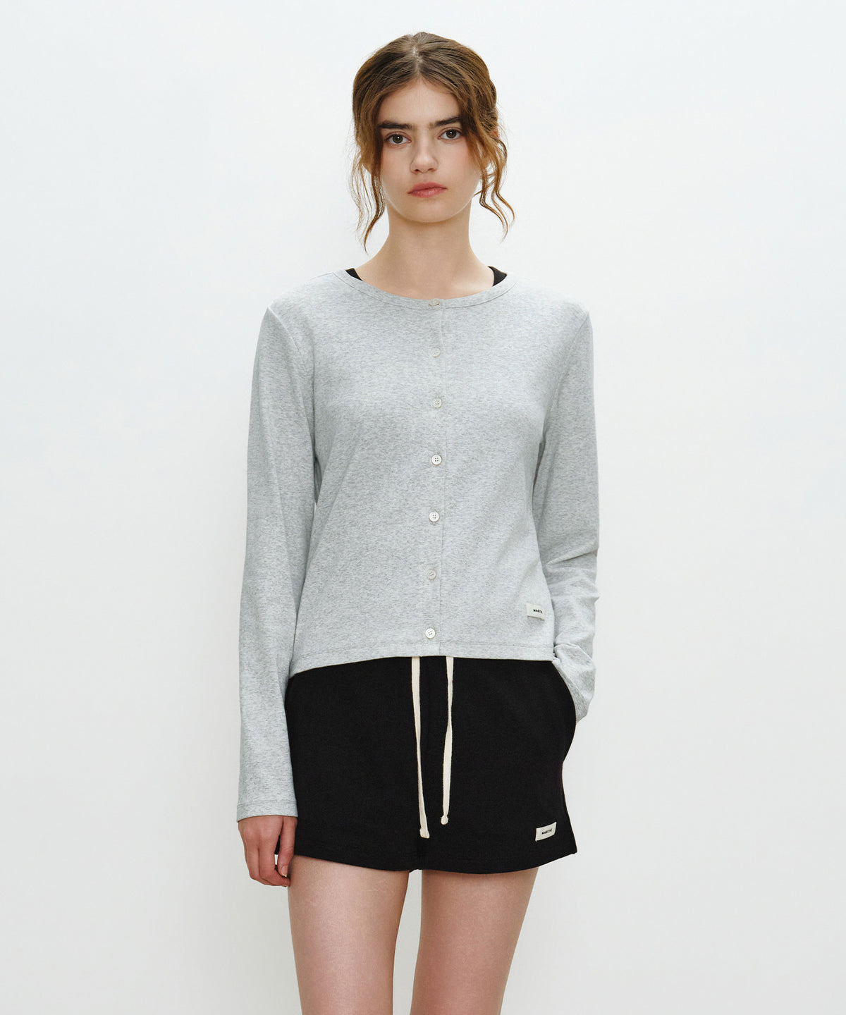 Marithe & Francois Girbaud - Basic Cotton Cardigan (Light Heather Gray) product image 1 | TRAB K-Fashion Australia