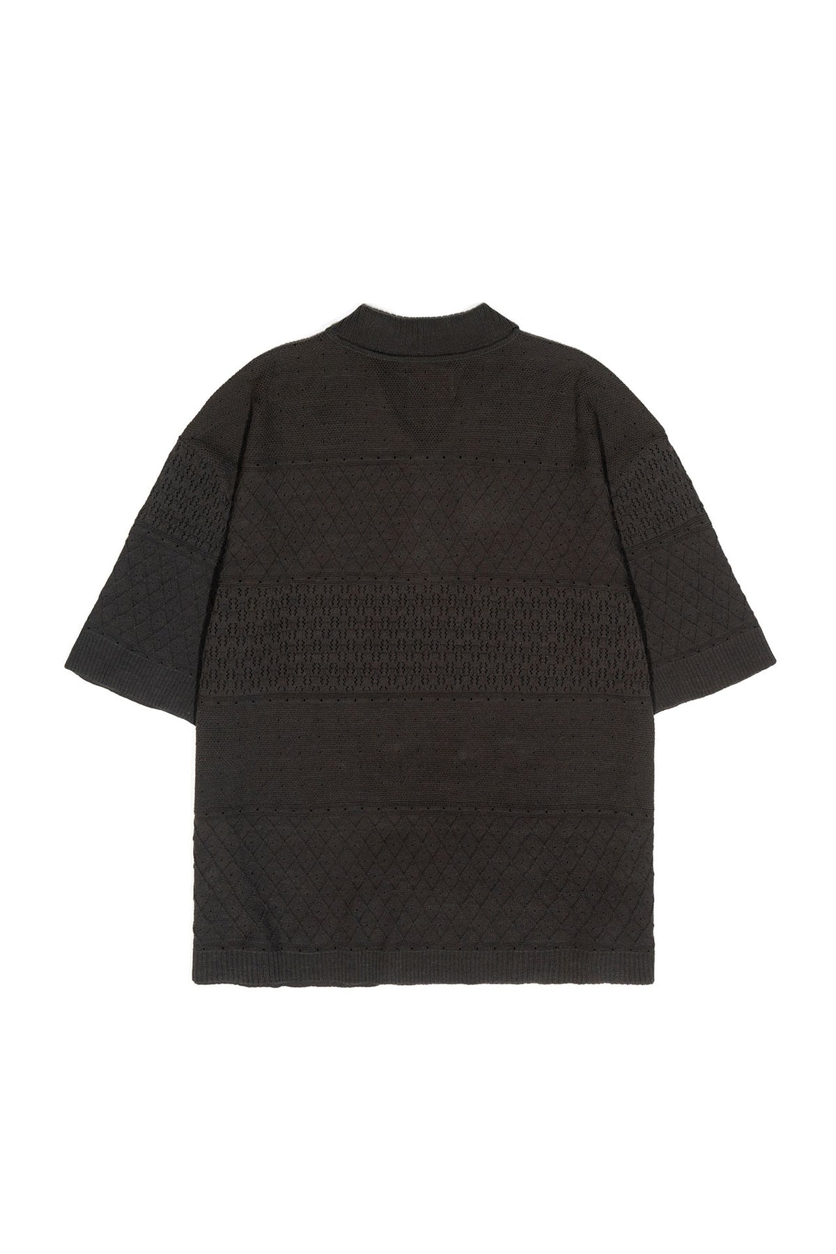 Ioedle - Mesh Short Sleeve Collared Knit (Gray) product image 3 | TRAB K-Fashion Australia