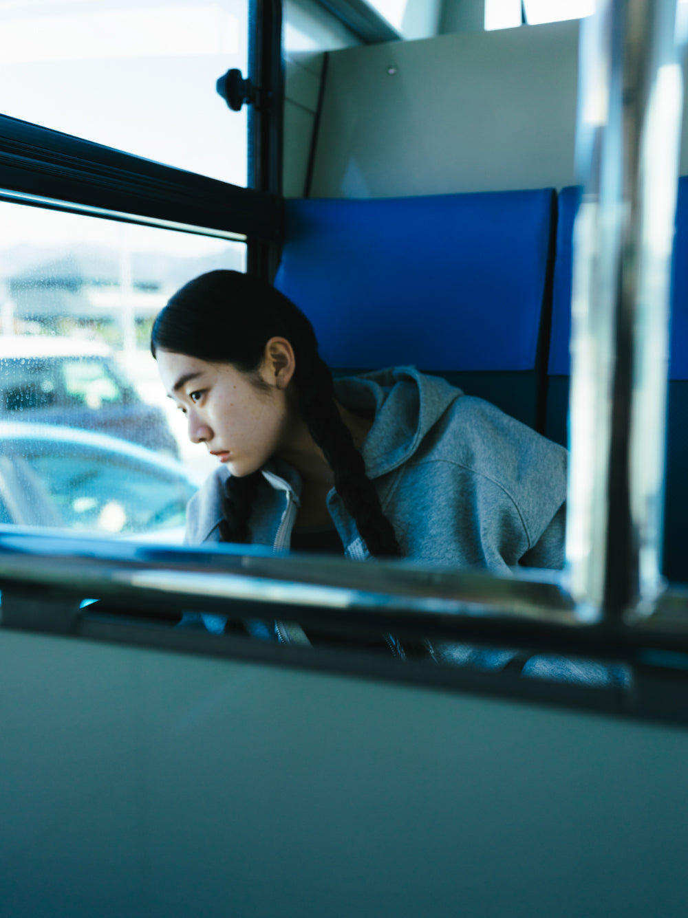 Coyseio - Ruffle Lace Hood Zip-Up (Melange Grey) product image 3 | TRAB K-Fashion Australia