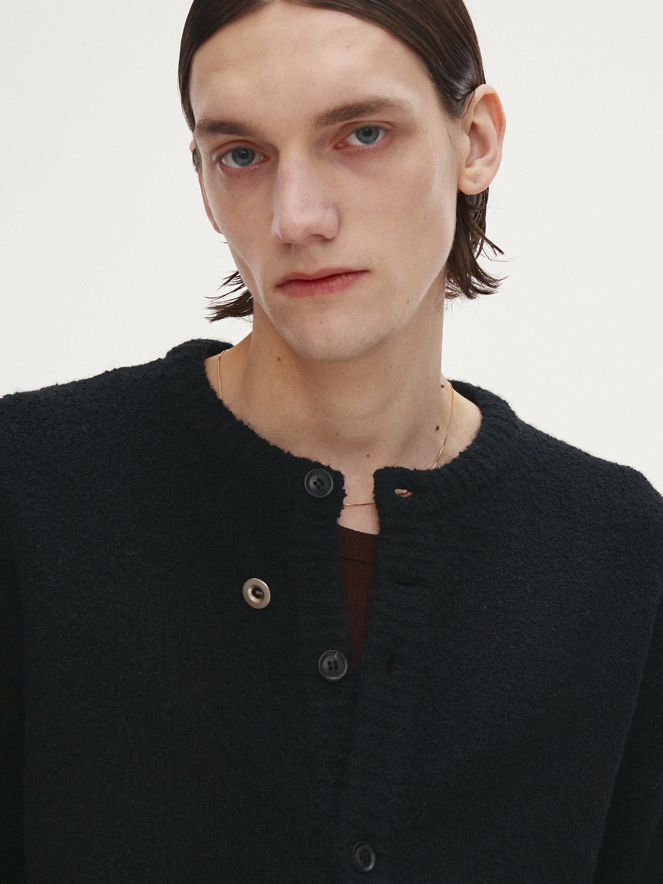 Tonywack - Baby Alpaca Brushed Crew Neck Cardigan (Black) product image 6 | TRAB K-Fashion Australia