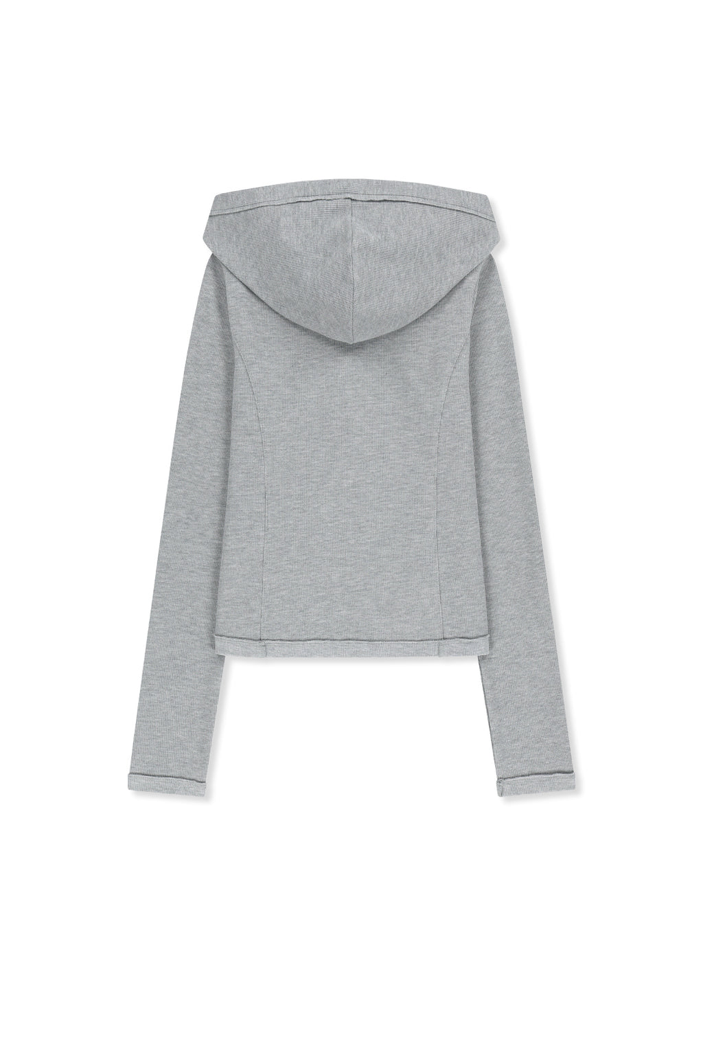 Matin Kim - Waffle Henley Neck Hood Top (Grey) product image 2 | TRAB K-Fashion Australia
