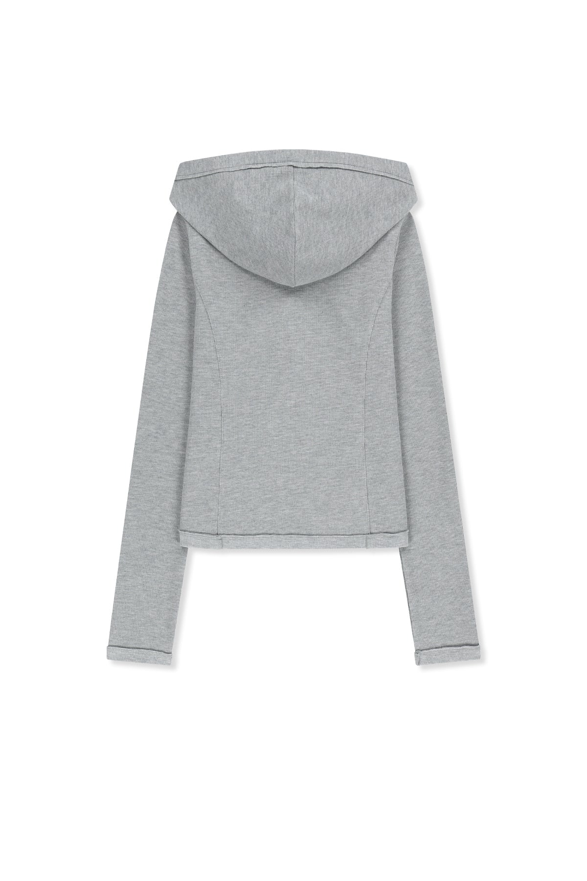 Matin Kim - Waffle Henley Neck Hood Top (Grey) product image 2 | TRAB K-Fashion Australia