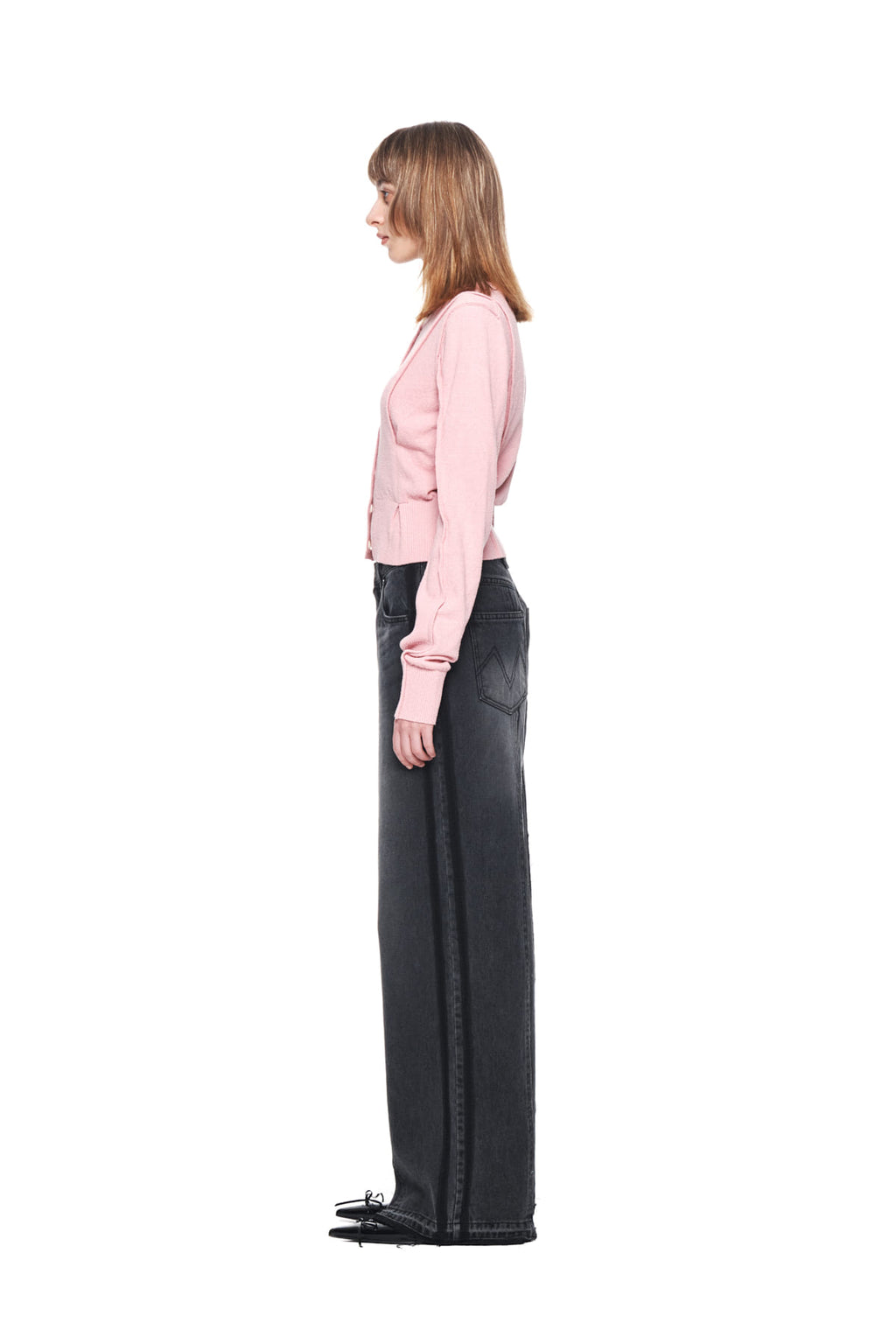 Matin Kim - Pintuck Point Knit Cardigan (Pink) product image 6 | TRAB K-Fashion Australia