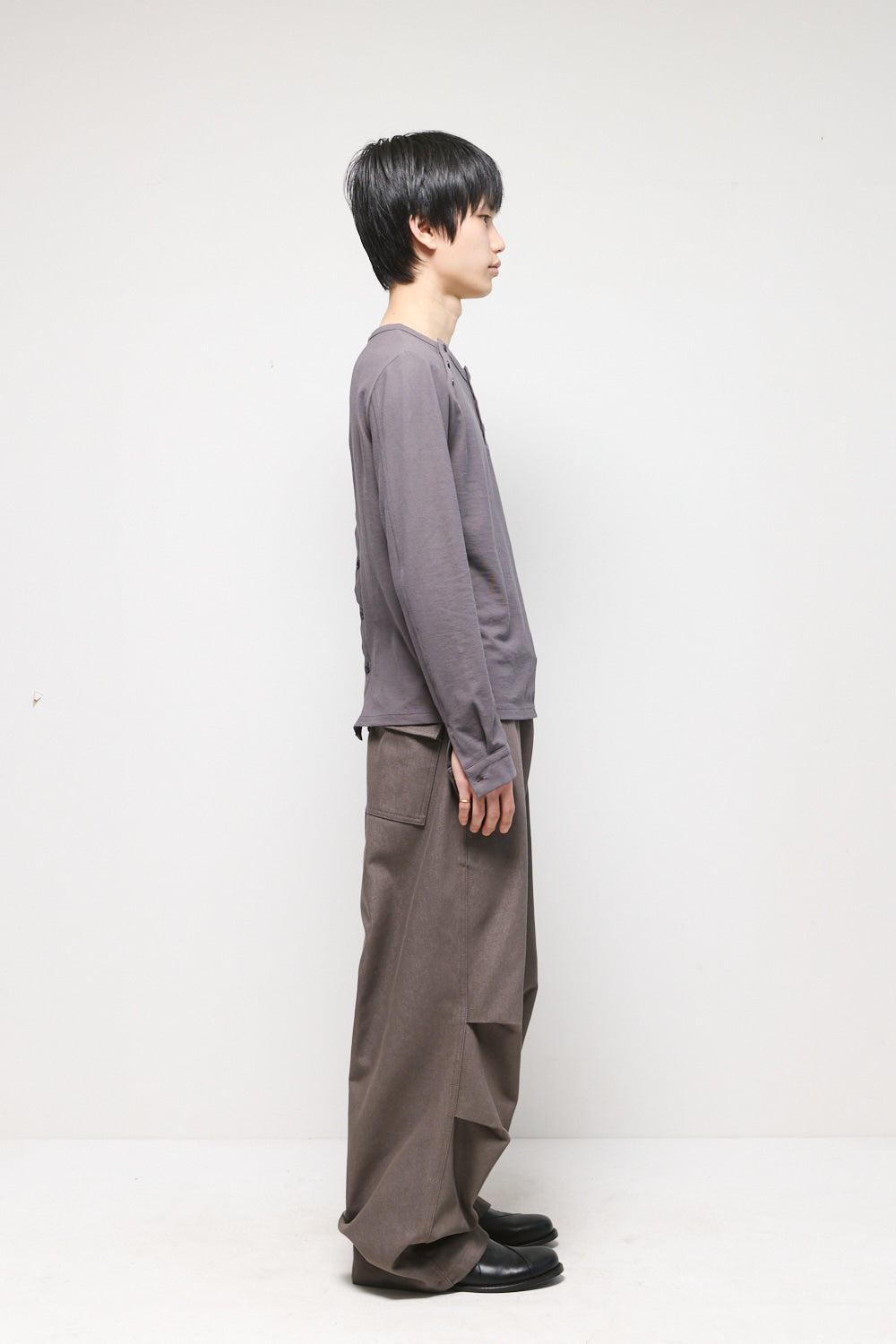 Hatchingroom - Triple Henley Neck Tee Rose (Grey) product image 4 | TRAB K-Fashion Australia