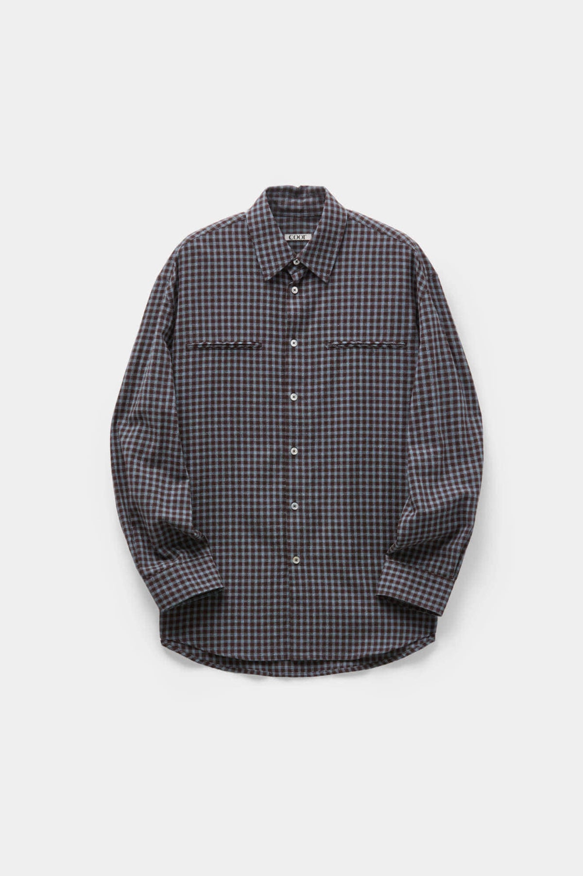 Coor - Double Welt Pocket Check Shirt (Burnt Brown Blue) product image 1 | TRAB K-Fashion Australia