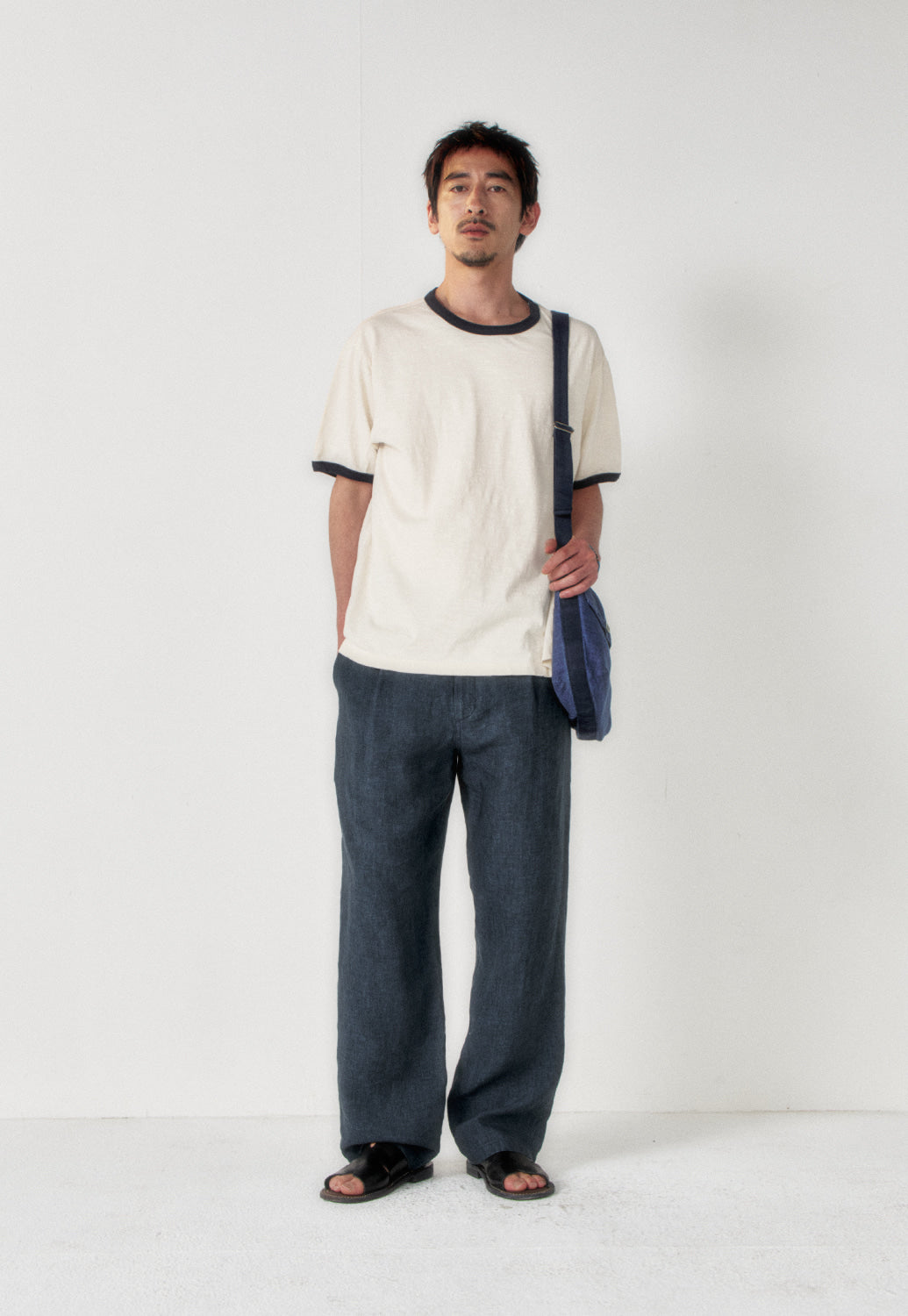 Art if acts - Slub Ringer Tee (Cream/Navy) product image 2 | TRAB K-Fashion Australia