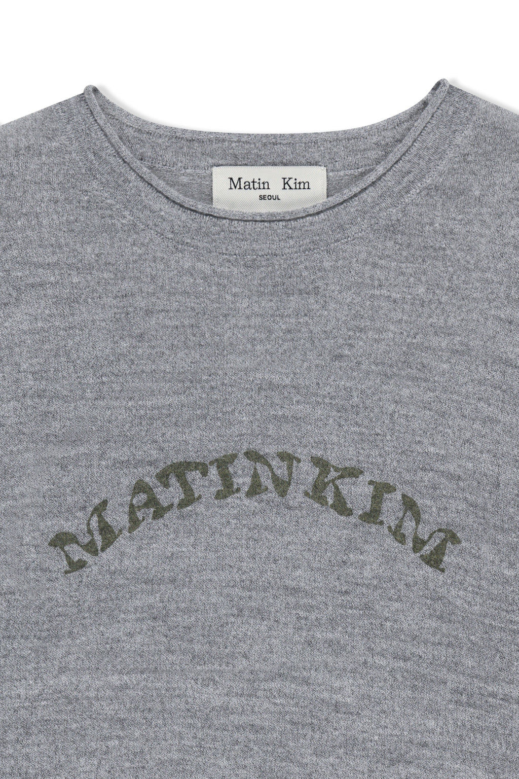 Matin Kim - Matin Sleeve Graphic Sheer Knit Pullover (Grey) product image 3 | TRAB K-Fashion Australia