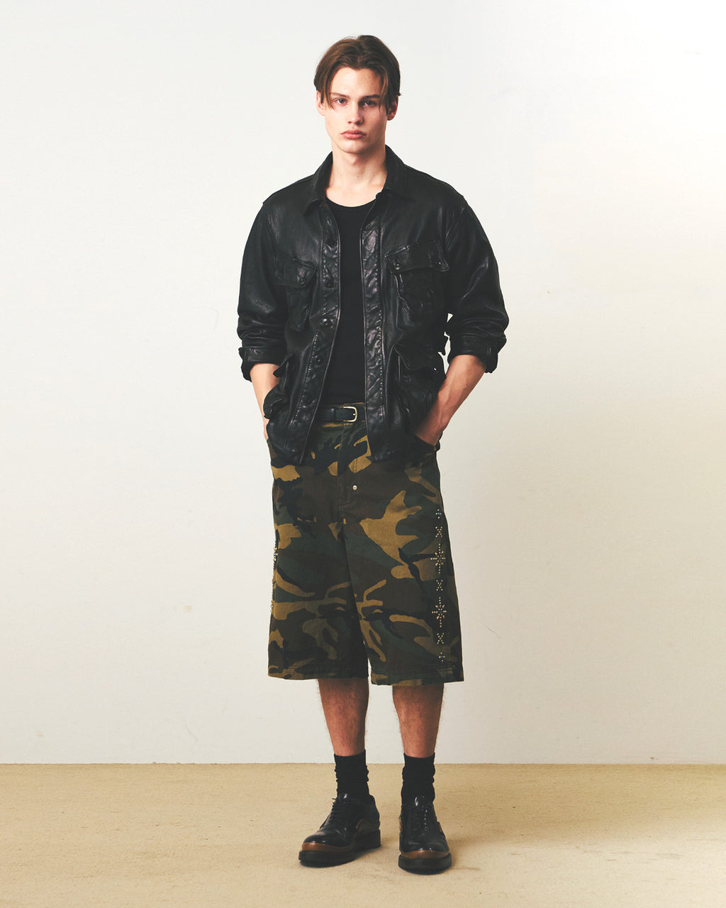 Eastlogue - Jungle Fatigue Leather Jacket (Black) product image 4 | TRAB K-Fashion Australia