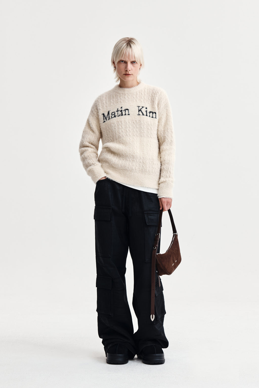 Matin Kim - Hairy Cable Knit Pullover (Light Beige) product image 9 | TRAB K-Fashion Australia