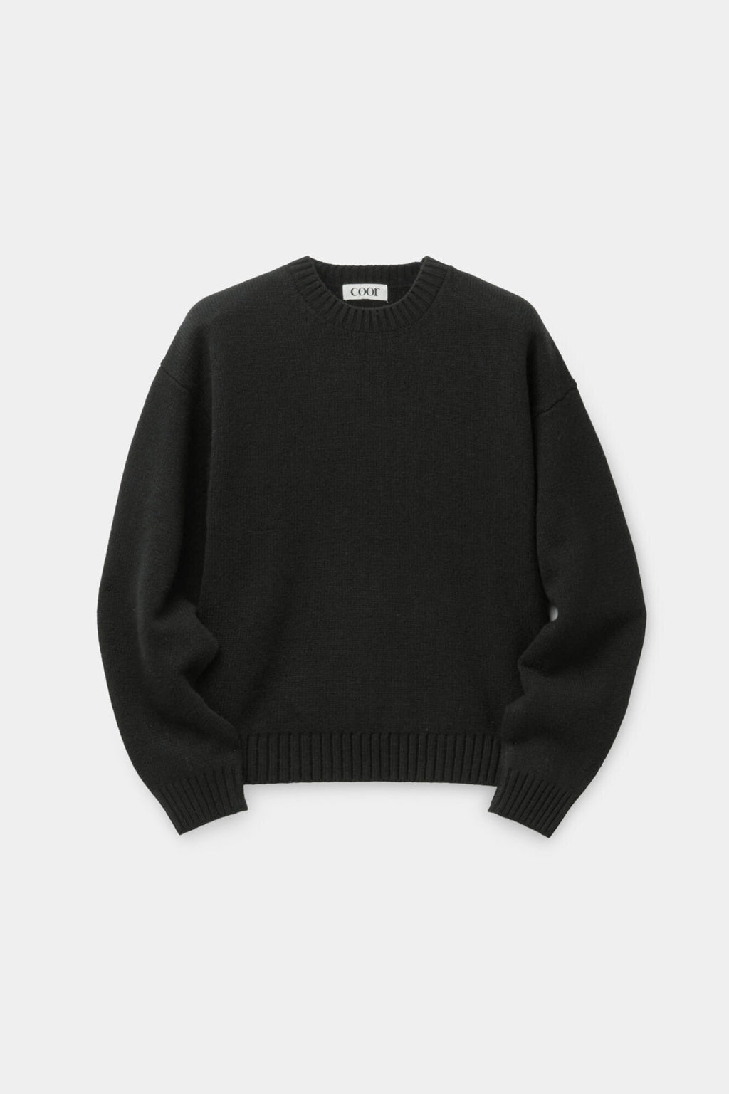 Coor - Wool Cropped Crewneck Sweater (Black) product image 1 | TRAB K-Fashion Australia