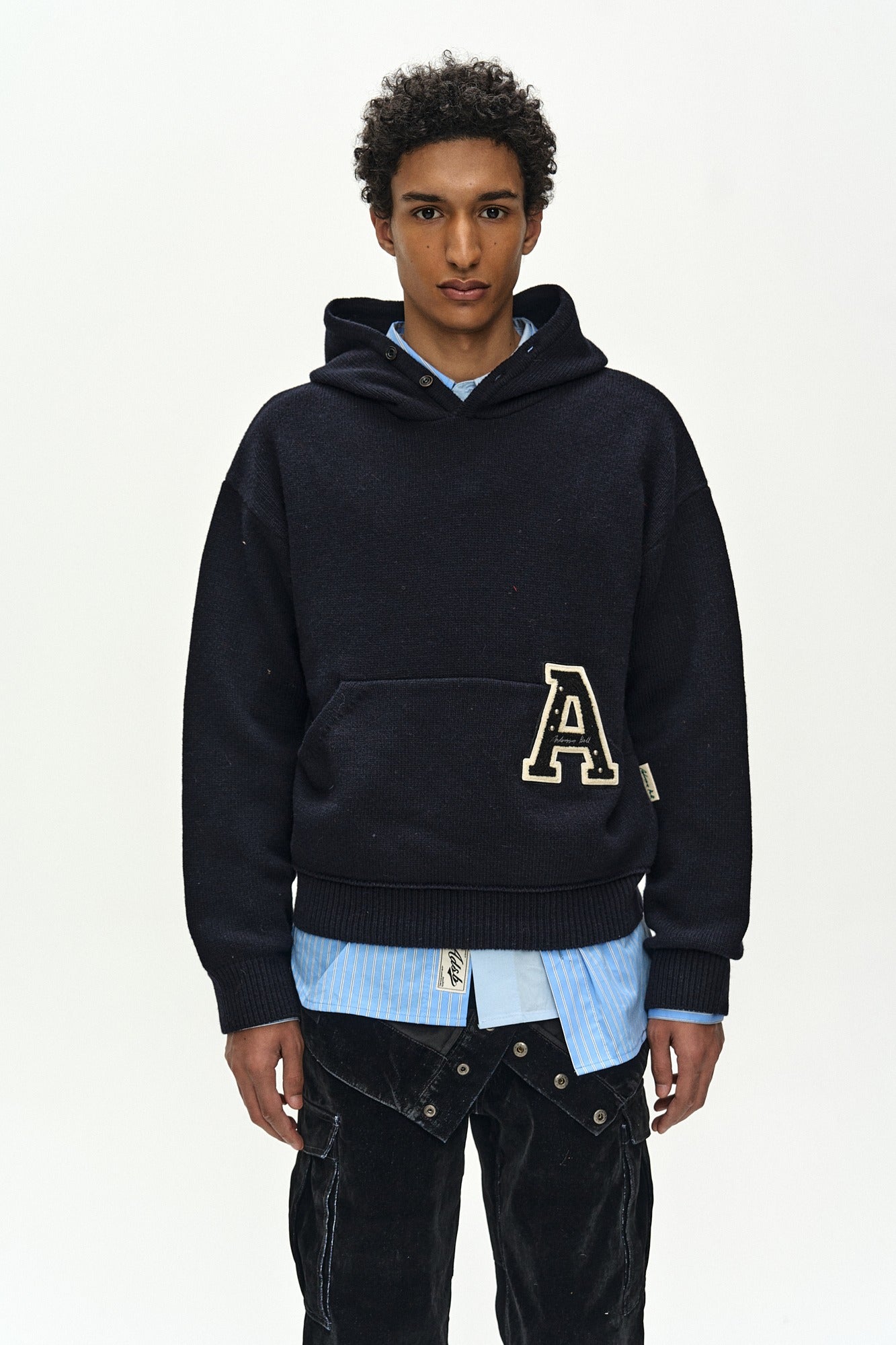 Andersson Bell - (essential) Unisex Varsity Patch Hoodie (dark Navy) (Dark Navy) product image 1 | TRAB K-Fashion Australia
