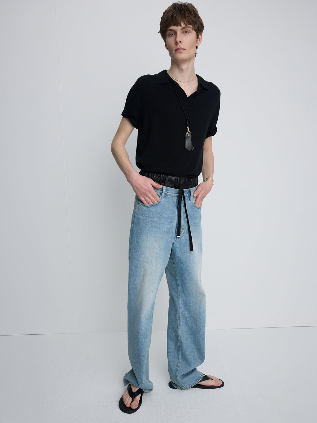 Tonywack - Silk Cashmere Open Collar Knit (Black) product image 8 | TRAB K-Fashion Australia