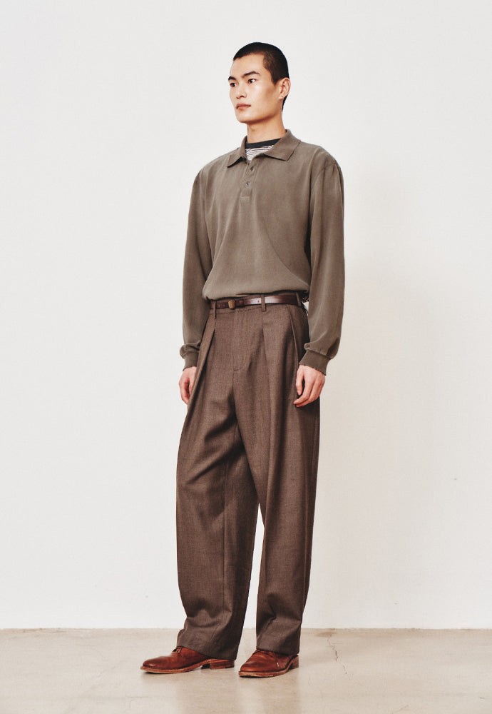 Art if acts - Damaged Pique Polo Shirt (Mud Brown) product image 2 | TRAB K-Fashion Australia