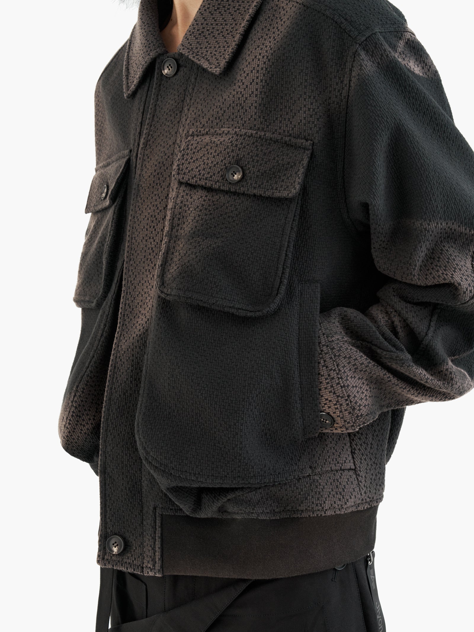 Jiyong Kim - Sun-Bleached Big Pocket Jacket (Black) product image 6 | TRAB K-Fashion Australia